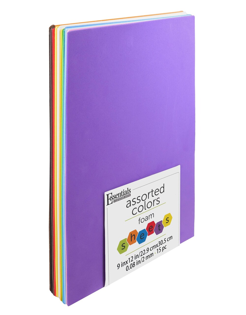 Essentials By Leisure Arts Arts Foam Sheet 9x12" 2mm Astd 15pc